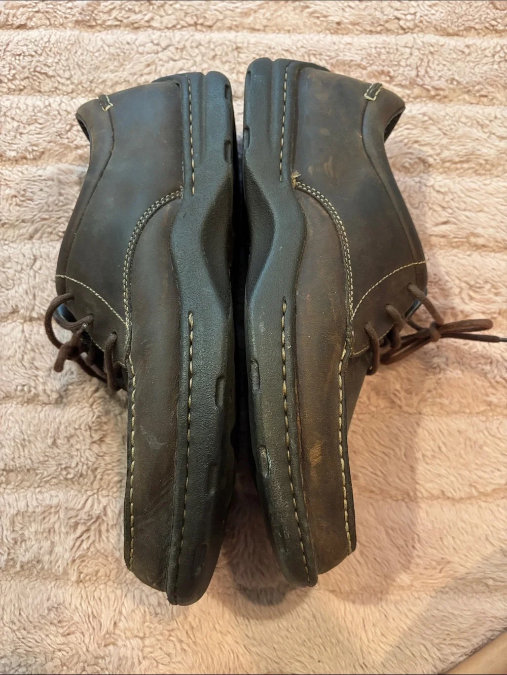 Rockport Men's Brown Leather Lace-Up Casual Shoes size 10